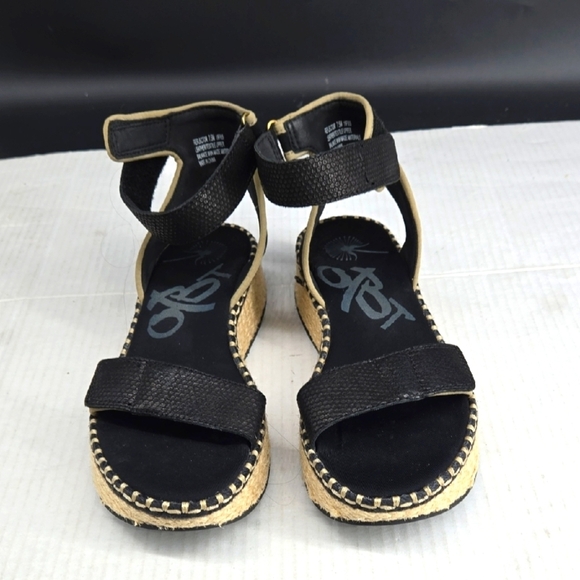 OTBT Reflector Black Sandals Espadrilles With Leather 7.5 - Picture 1 of 9